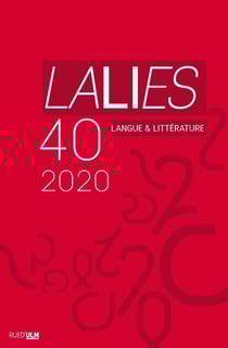 REVUE LALIES n.40 (édition 2020)