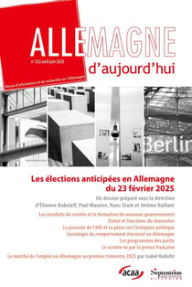 Allemagne d'aujourd'hui n.252 : Les élections anticipées en Allemagne du 23 février 2025