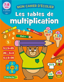 Mon cahier d'écolier : les tables de multiplication