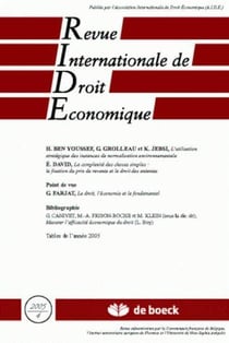 Revue internationale de droit économique n.2005/4