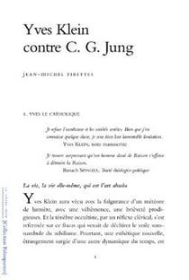 Yves Klein contre C. G. Jung : la grande bataille de l'incarnation contre la marée de noire de l'occultisme