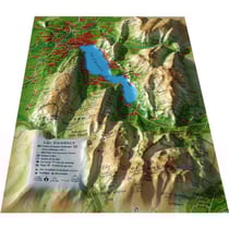 Carte en relief du lac d'Annecy