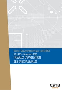DTU 40.5 travaux d'évacuation des eaux pluviales