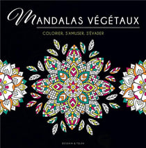 Black coloriage - mandalas vegetaux