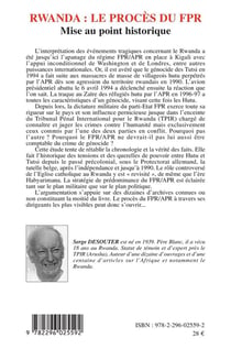Rwanda : le procès du fpr, mise au point historique
