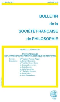 Bulletin de la Société française de philosophie n.2017/3 : tristes réalismes - exploration d'un tropisme philosophique contemporain