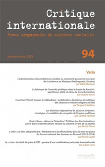 Revue critique internationale n.94 (édition 2022)