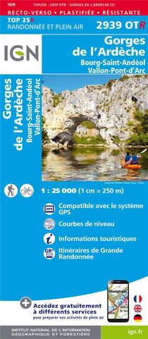2939OTR - Gorges de l'Ardêche, Bourg-Saint-Andéol, Vallon-Pont-d'Arc (édition 2018)