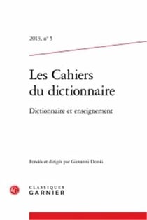 Les cahiers du dictionnaire n.5 : dictionnaire et enseignement