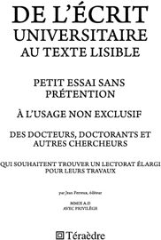 De l'écrit universitaire au texte lisible