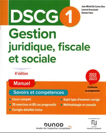 DSCG1 : gestion juridique, fiscale et sociale - manuel (édition 2022/2023)