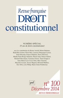 Revue française de droit constitutionnel n.100 : 25 ans de droit contitutionnel