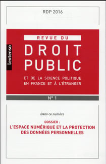 Revue du droit public : 2016 Tome 1
