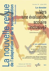 NOUVELLE REVUE DE L'ADAPTATION ET DE LA SCOLARISATION n.74 : handicap, parole de témoin et parole d'expert : vers une co-construction des discours ?