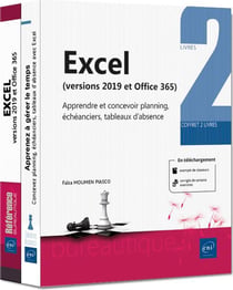Excel (Versions 2019 Et Office 365) - Coffret De 2 Livres : Apprendre Et Concevoir Planning Echeanci