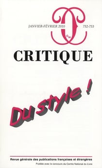 Revue Critique n.752/3 : du style ! - revue générale des publications françaises et étrangères
