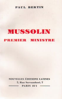 Mussolini premier ministre