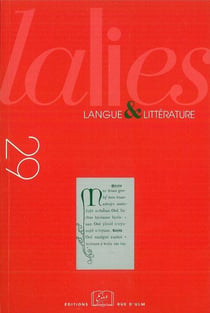 REVUE LALIES n.29 : revue lalies Tome 29