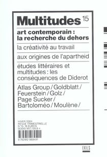 REVUE MULTITUDES Tome 15 : art contemporain: la recherche du dehors
