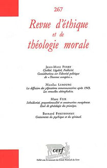 Revue d'éthique et de théologie morale 267