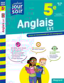 Cahier du jour / cahier du soir : anglais - 5e - LV1