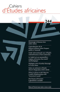 Cahiers d'études africaines n.244 : varia