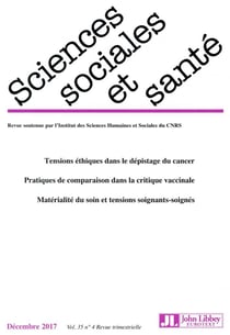 REVUE SCIENCES SOCIALES ET SANTE n.35 : tensions éthiques dans le dépistage du cancer