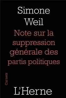 Notes sur la suppression générale des partis politiques