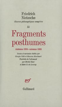 Fragments posthumes - automne 1884 automne 1885