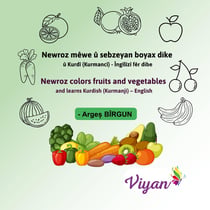 Newroz mêwe û sebzeyan boyax dike û Kurdî (Kurmancî) - Nedirlandî fêr dibe : Newroz colors fruits and vegetables and learns Kurdish  (Kurmanji) - English