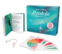 Mon coffret Pendule en quartz rose : Un pendule divinatoire en pierre naturelle certifiée, un livre d'initiation et 10 planches de radhiesthésie