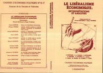 Cahiers d'économie politique n.16/17 : le libéralisme économique - interprétations et analyses