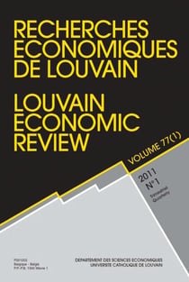 Revue recherches économiques de Louvain n.77/1