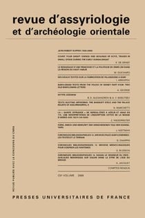 REVUE D'ASSYRIOLOGIE ET D'ARCHEOLOGIE ORIENTALE n.103