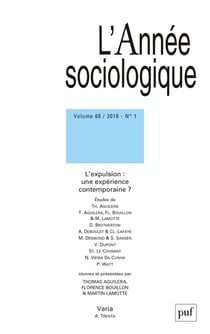 Revue L'Année sociologique n.68 (édition 2018)