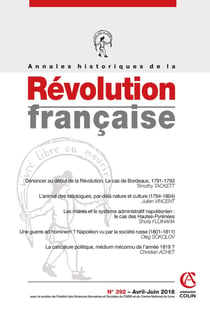 Annales historiques de la Révolution française Nº392 2/2018 Varia