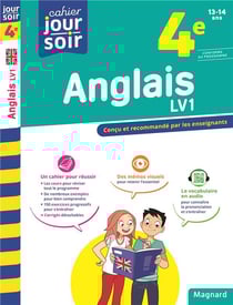 Cahier du jour / cahier du soir : anglais - 4e - LV1