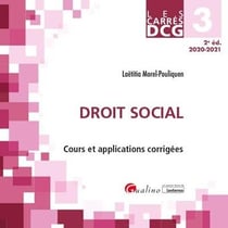 DCG 3 : droit social - cours et applications corrigées (édition 2020/2021)