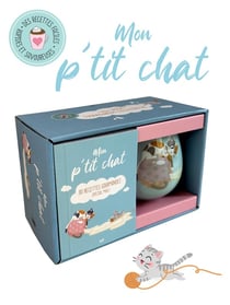 Coffret mug mon p'tit chat : 30 recettes gourmandes spécial mug - Un joli mug en céramique