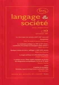 Langage & société n.113 : Septembre 2005