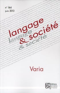 Langage & société n.144 : varia
