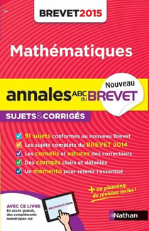 Annales brevet 2015 Mathématiques sujets & corrigés N24