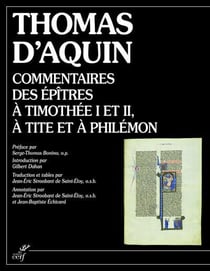 Commentaires des épitres à Timothée I et II, à Tite et à Philémon