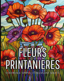 Fleurs printanieres - coloriage simple et relaxant adulte