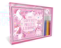 Mon coffret pailleté : Licornes - Un livre de coloriage, 5 feutres et des stickers