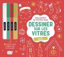 Mon coffret de feutres craie : dessiner sur les vitres : Noël