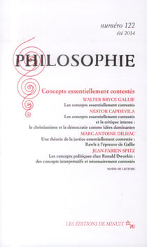 Revue Philosophie n.122 : concepts essentiellement contestés