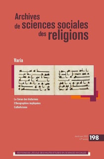 Archives de sciences sociales des religions n.198 : varia