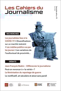 Les cahiers du journalisme Volume 2, Numéro 5