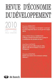 Revue d'economie du developpement